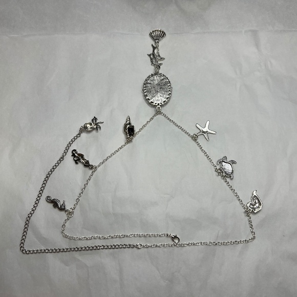 Merrow Celtic Mermaid Mythology Handmade Y Necklace Silver Sea Charms Seashell - Picture 14 of 16